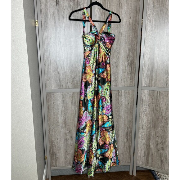 Vintage Zum Zum Dress Maxi Gown Sx 1/2 Paisley Fairy Princess 90s Y2K Glam Prom - Picture 1 of 8